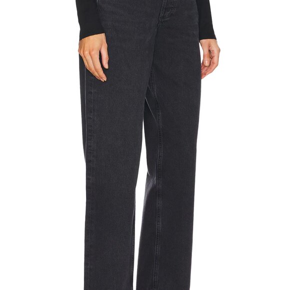 AGOLDE V Waist Baggy Jeans in Hitch Dark Wash - Picture 3 of 5